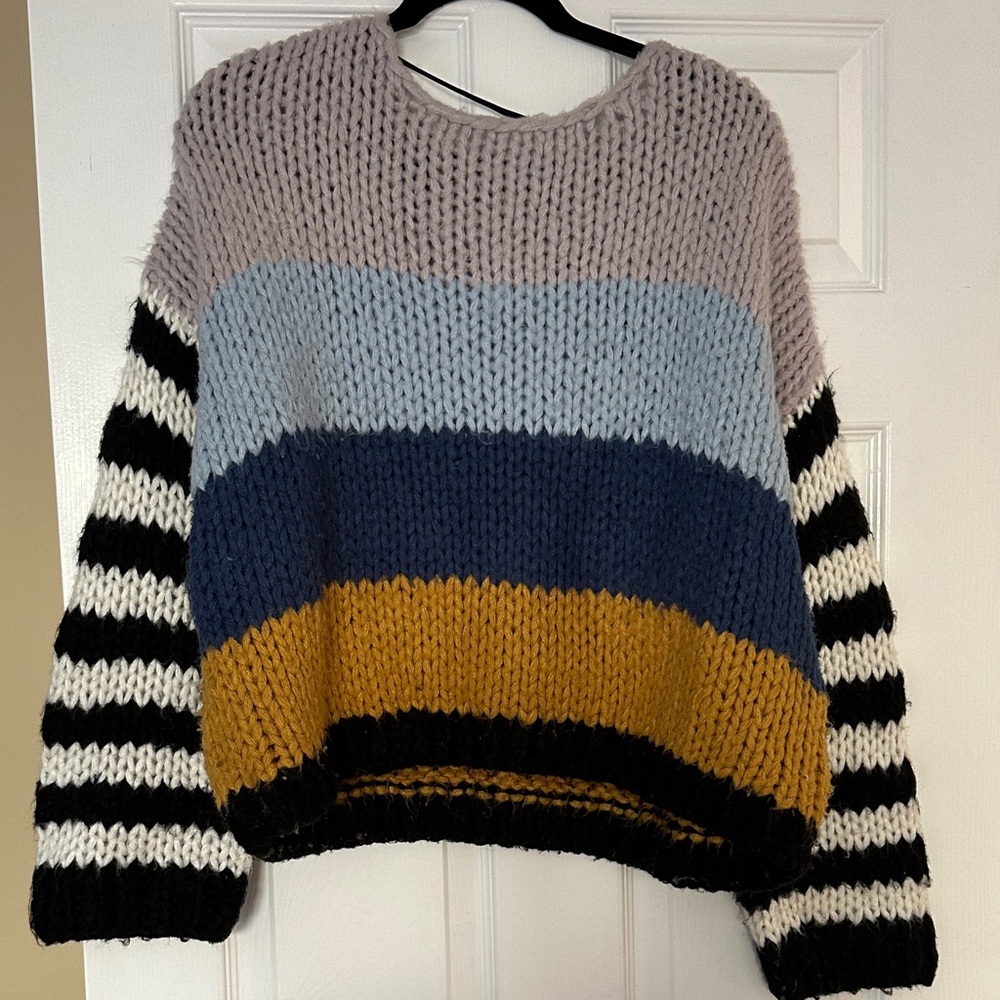 Blank NYC Colorblock Striped Sweater